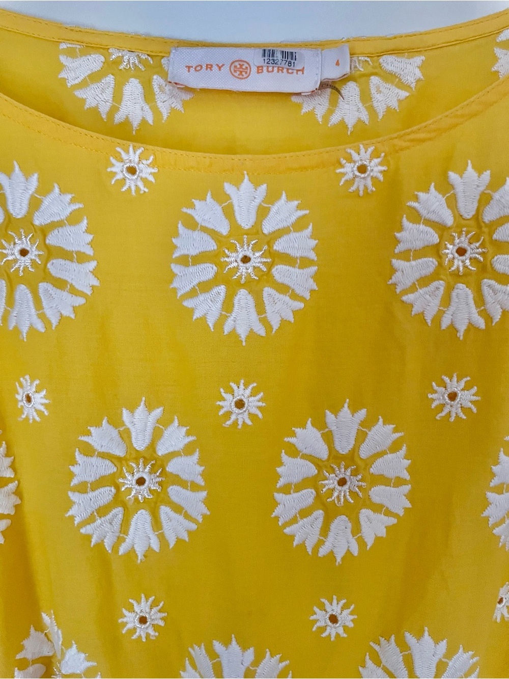 TORY BURCH
Blouson Floral
Cotton Dress
Short Sleeve
Yellow White
Size 4
New - Picture 7 of 12